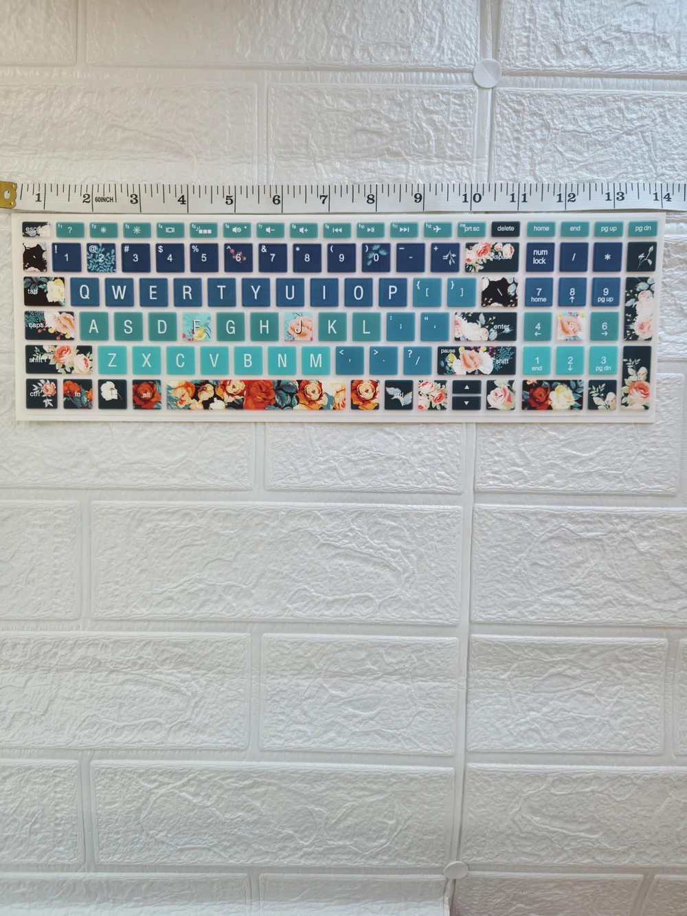 Keyboard Protector Silicone Cover - Teal & Floral